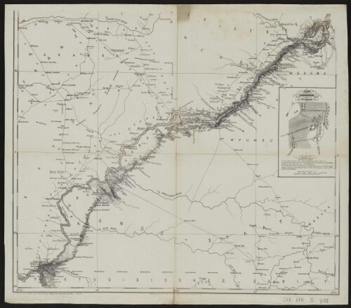 [Reproduction de la partie sud de la carte "Route von Ango-Ango nach Leopoldville"]