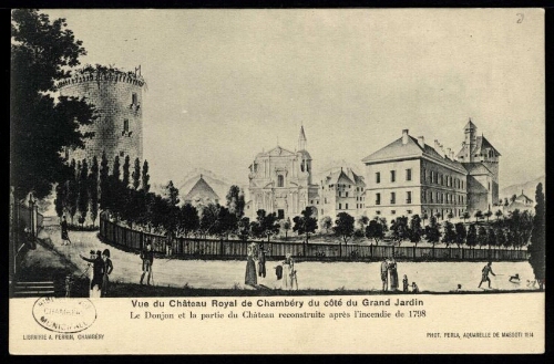 Vue du Château Royal de Chambéry du côté du Grand Jardin