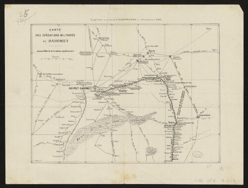 Carte des opérations militaires au Dahomey