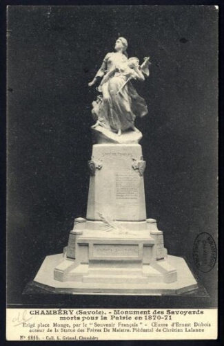Chambéry, Savoie. Monument des Savoyards morts pour la Patrie en 1870-71