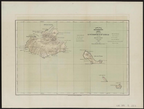 Carta das ilhas de S. Vicente e Sta Luzia e dos ilheus Branco e Razo, Cabo Verde