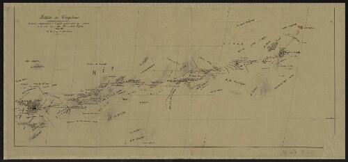 Mission de Tingitane : esquisse topographique à l'échelle approximative de 1:500 000 de la route suivie entre Fas et Lalla Maghnïa, août 1891
