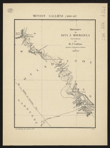 Mission Galliéni 1880-1881. Itinéraire de Kita à Mourgoula