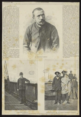 Extrait du journal l'Illustration, au sujet de l'expédition du commandant Monteil et de l'adjudant Badaire