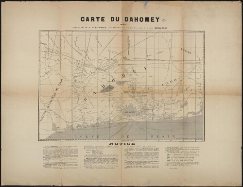 Carte du Dahomey  : publiée par le journal la politique coloniale