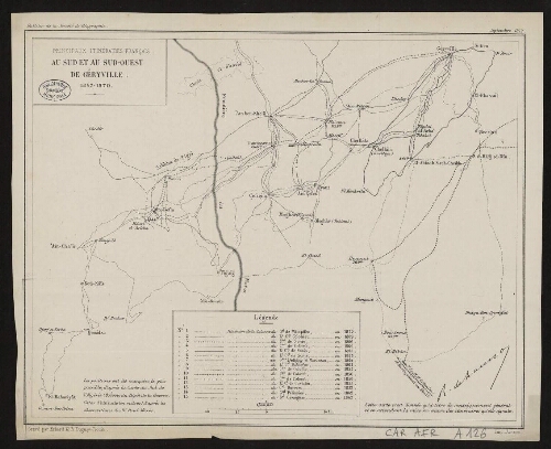 Principaux itinéraires français au sud et au sud-ouest de Géryville, 1847-1870