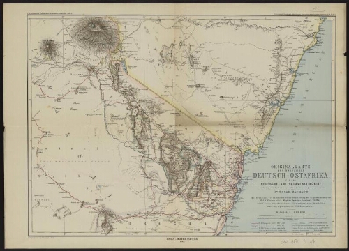 Originalkarte des nördlichen Deutsch-Ostafrika für das Deutsche-Antisklaverei-Komite