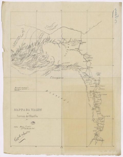 Mappa da viagem as terras do Muzilla por Antonio Maria Cardozo Off[ici]al da Marina Real