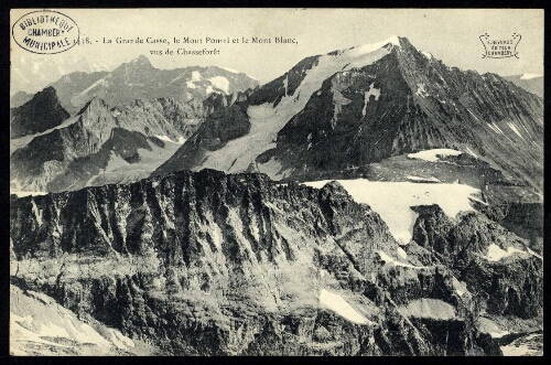 La Grande-Casse, le Mont Pourri et le Mont Blanc, vus de Chasseforêt