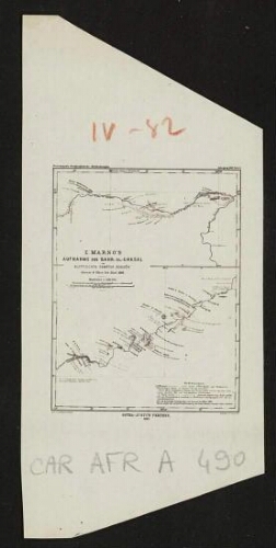 [Réduction de] E. Marno's Aufnahme des Bahr-el-Ghasal im ägyptischen Dampfer "Borden", Januar und März bis Juni 1880