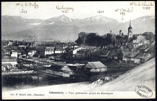 Chambéry. Vue générale prise de Montgex