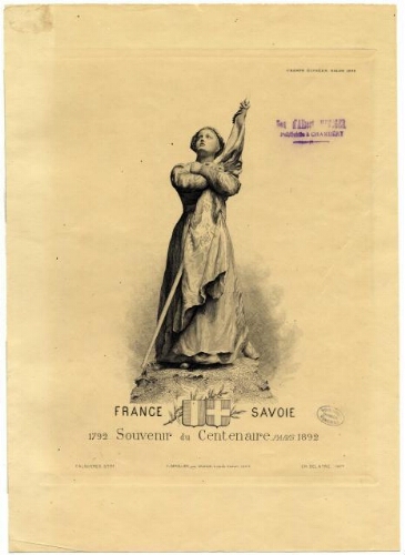 France-Savoie, 1792 Souvenir du Centenaire Paris 1892