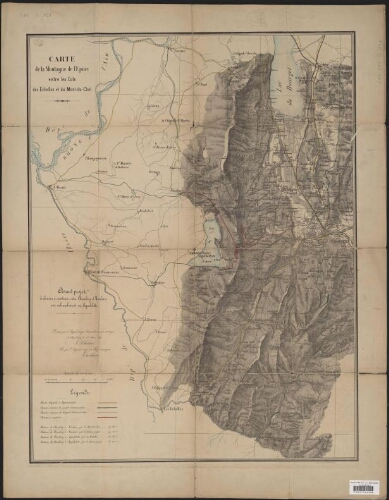 Carte de la montagne de l'Epine entre les cols des Echelles et du Mont du Chat