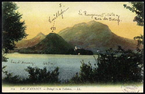 Lac d'Annecy. Duingt vu de Talloires