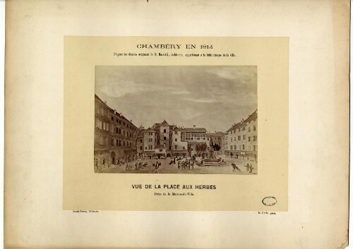 Chambéry en 1814, Vue de la place aux herbes prise de la maison-de-ville