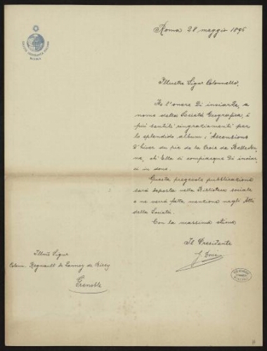 Lettre de G. Doria à Lannoy de Bissy