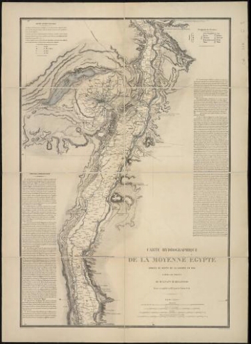 Carte hydrographique de la moyenne Egypte gravée au Dépôt de la guerre en 1854. Revue et complétée en 1882 pour les chemins de fer