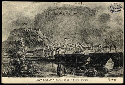 Montmélian (Savoie) en 1817 d'après gravure
