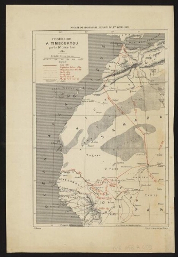 Itinéraire à Timbouktou par le Dr Oskar Lenz 1880