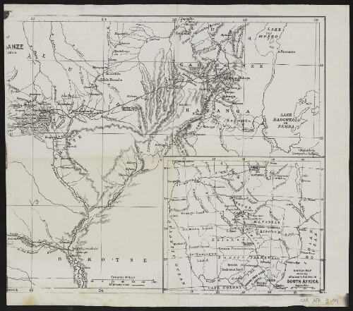 [Reproduction de] [Partie de carte représentant l'itinéraire de Frederick Stanley Arnot en Afrique centrale]