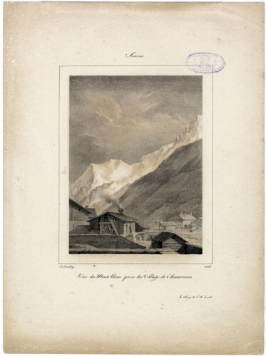 Vue du Mont Blanc prise du village de Chamounie