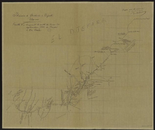 Itinéraire de Ghadâmès à Tripoli . Feuille V, comprend la route du 26 au 30 septembre 1860 de Târedié à Bir Terrin
