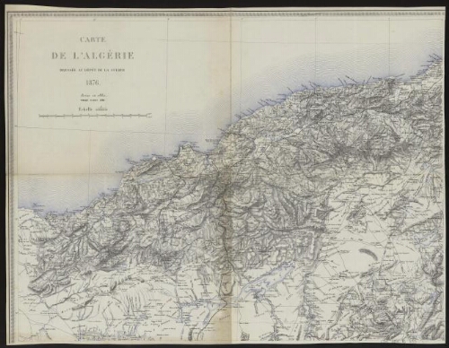 Carte de l'algérie dressée au dépôt de la guerre, 1876. Revue en 1882 [Quart nord-ouest]