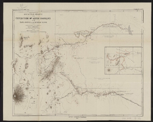 Provisorische Original-Karte der Expedition Wm Astor Chanler's vom Tana-Fluss zum Guasso-Njiro