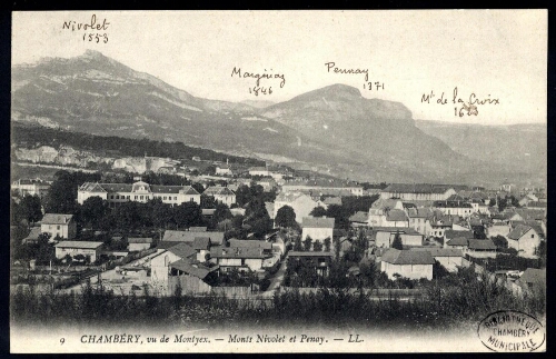 Chambéry, vu de Montyex. Monts Nivolet et Penay
