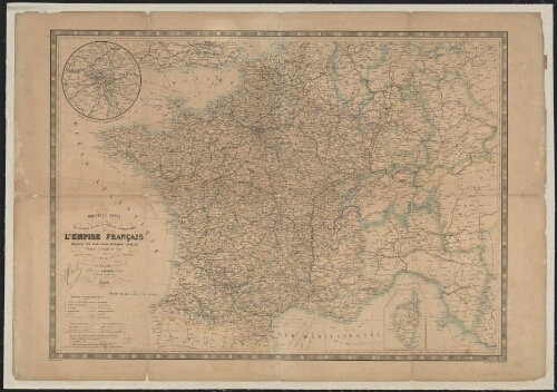 Nouvelle carte des chemins de fer et voies de communication de L'Empire français…
