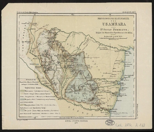Provisorische Kartenskizze von Usambara