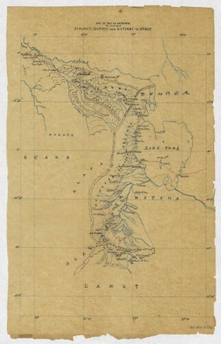 Map of part of Abyssinia to illustrate Dr Blanc's journey from Metemma to Damot