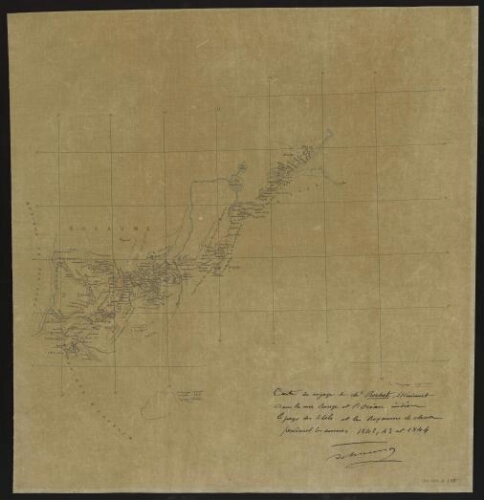 Carte du Voyage de Mr Rochet, d'Héricourt dans la mer Rouge et l'Océan indien le Pays des Adels et le Royaume de Choa pendant les années 1842, 43 et 1844
