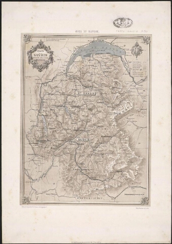 Carte de la Savoie divisée en deux départements