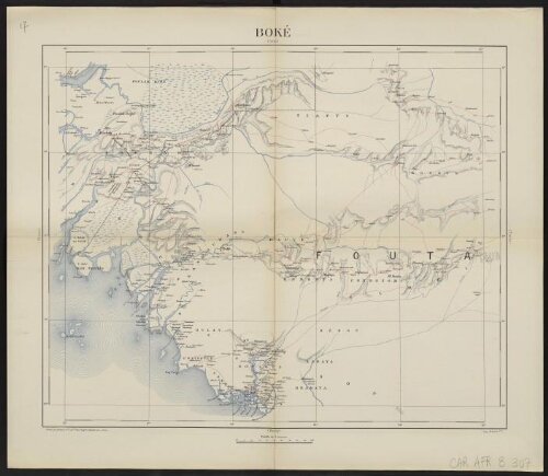 [Carte. Etat-major du Soudan français, campagnes 1886-87, 1887-88, Mr Gallieni L[ieutenan]t Colonel d'Inf[anter]ie de Marine étant commandant supérieur], Boké