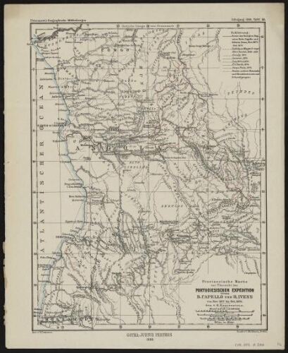 Provisorische Karte zur Übersicht der portugiesischen Expedition unter B. Capello und R. Ivens von Nov. 1877 bis Oct. 1879
