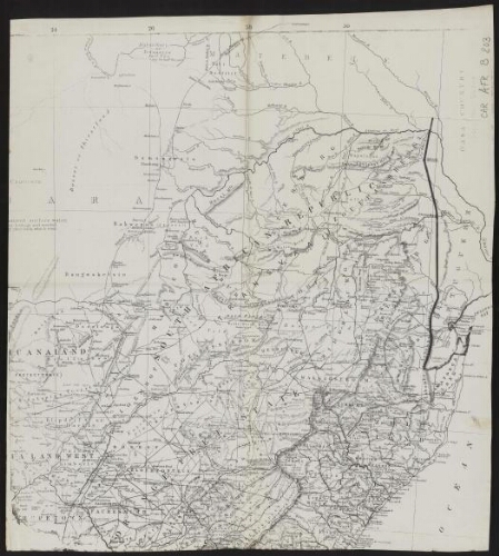 [Partie de carte, représentant le Transvaal et l'Etat d'Orange]
