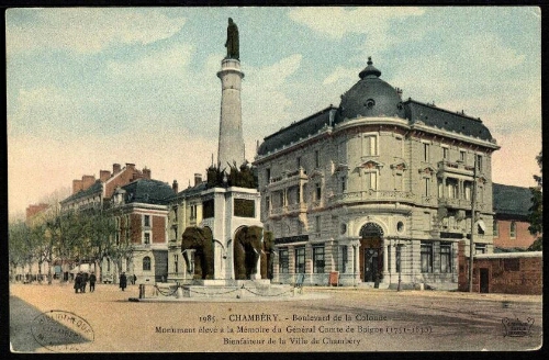 Chambéry. Boulevard de la Colonne. Monument élevé à la Mémoire du Général Comte de Boigne