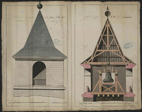 Elévation de la lanterne du clocher de la cathédrale de Chambéry