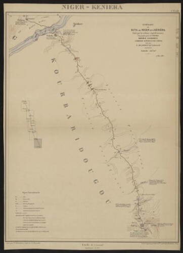 Itinéraire de Kita au Niger et à Kéniéra suivi par la colonne expéditionnaire commandée par le L[ieutenan]t Colonel Borgnis Desbordes commandant supérieur du Haut-Sénégal. 5e feuille, Niger - Keniera