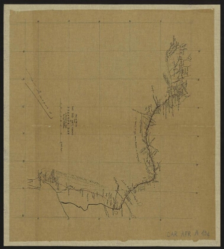 [Copie de] Map route from the Tati settlement to Delagoa Bay to illustrate the paper by Captn F. Elton