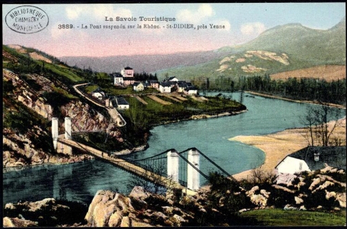 Le pont suspendu sur le Rhône. St-Didier, près Yenne