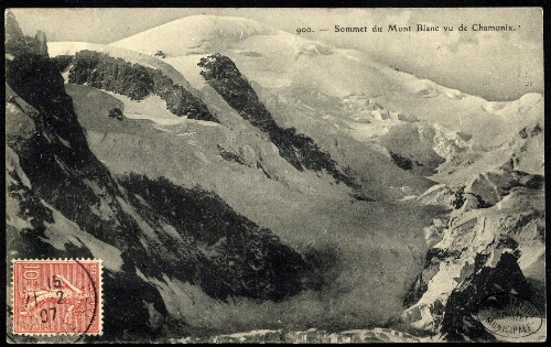 Sommet du Mont Blanc vu de Chamonix