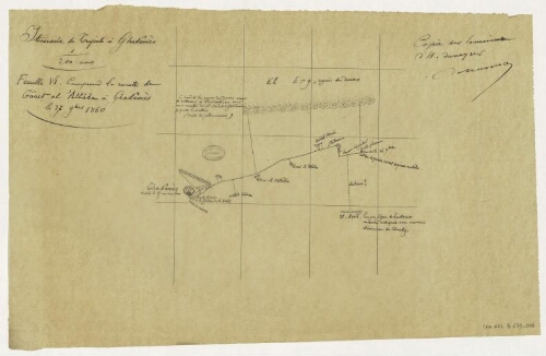 Itinéraire de Tripoli à Ghadâmès . Feuille VI, Comprend la route de Gâret el Attâba à Ghadâmès le 27 9bre[novembre] 1860