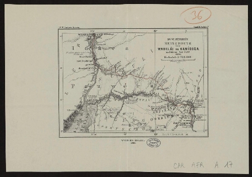 Dr W. Junker's Reiseroute von Wadelai zu Kamissoa im Februar bis Juni 1885