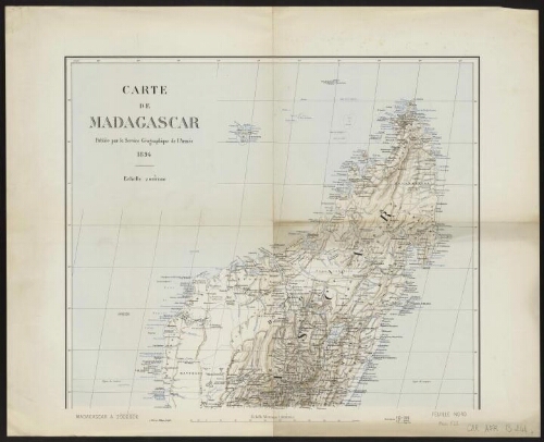 Carte de Madagascar : feuille nord