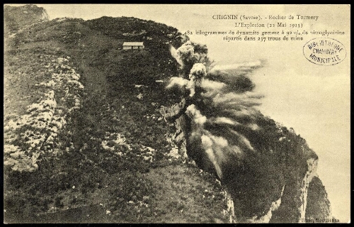 Chignin. Rocher de Tormery. L'explosion (22 mai 1913)