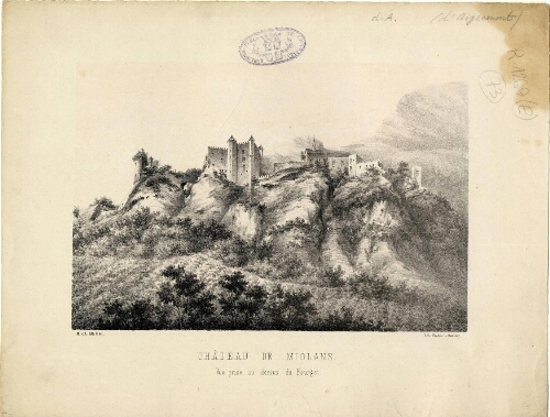 Château de Miolans : vue prise au dessus du Bourget